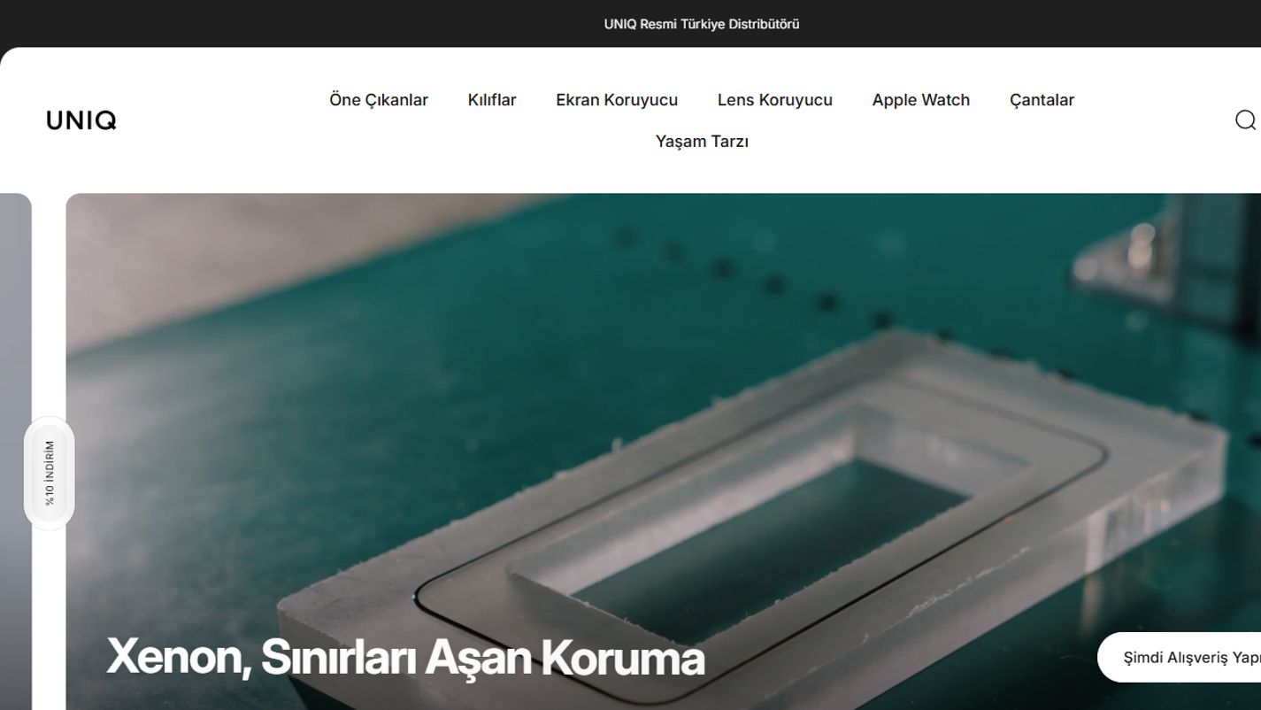 UNIQ Türkiye web sitesinin ana sayfa ekran görüntüsü